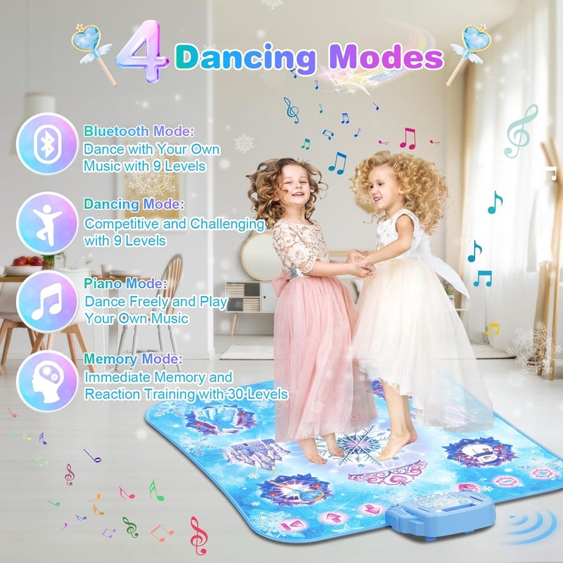 Surelect Store Dance Mat for 3-12 Year Old Girls, Frozen Toys Electronic Dance Pad with 8 Button & Wireless Bluetooth, Music Game Birthday for Kids Ages 3 4 5 6 7 8 9 10+ - Image 3